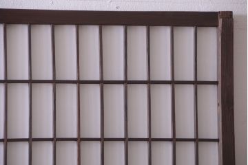 古民具・骨董　古い木のアンティーク縦額障子戸(3)