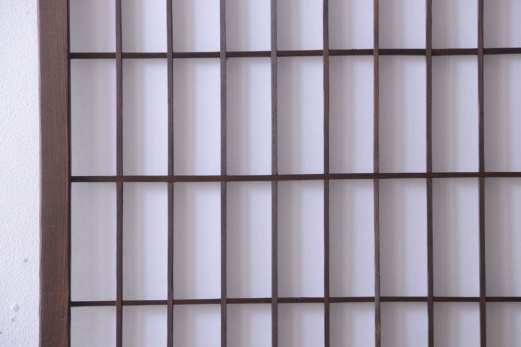 古民具・骨董　古い木のアンティーク縦額障子戸(3)