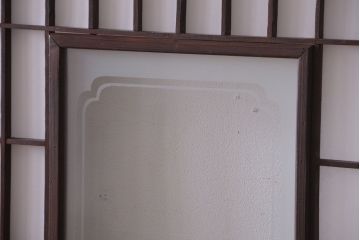 古民具・骨董　古い木のアンティーク縦額障子戸(3)