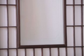 古民具・骨董　古い木のアンティーク縦額障子戸(3)