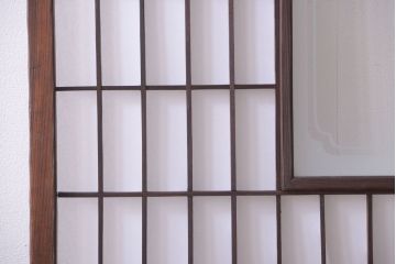 古民具・骨董　古い木のアンティーク縦額障子戸(3)