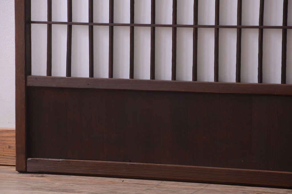 古民具・骨董　古い木のアンティーク縦額障子戸(3)