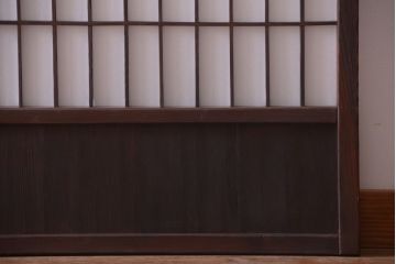 古民具・骨董　古い木のアンティーク縦額障子戸(3)