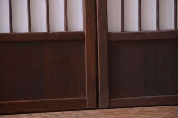 古民具・骨董　古い木のアンティーク縦額障子戸(3)