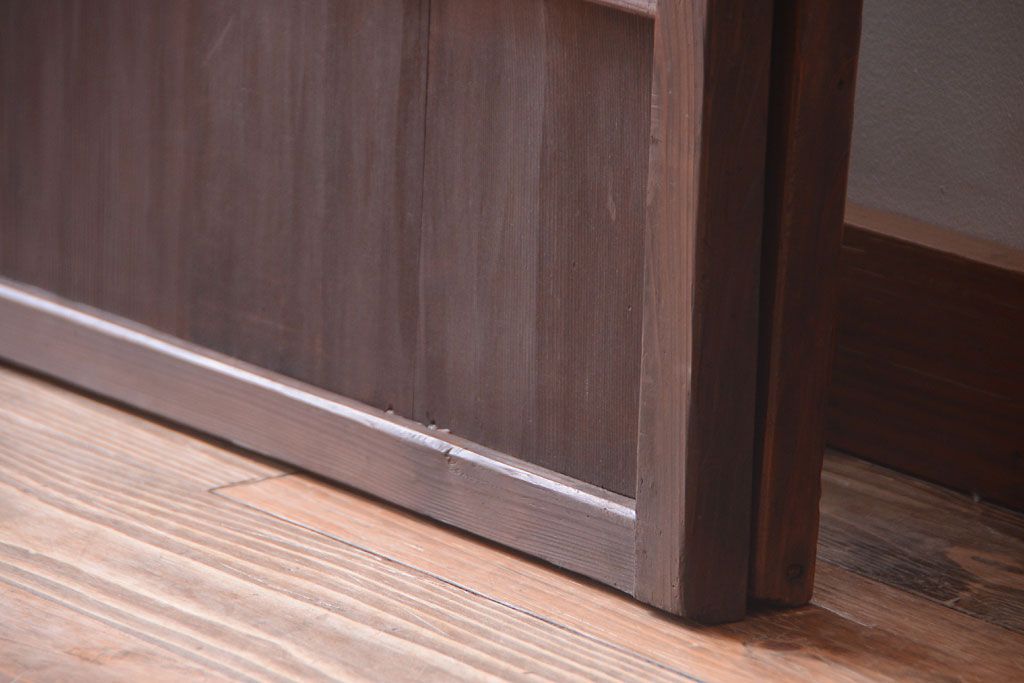 古民具・骨董　古い木のアンティーク縦額障子戸(3)