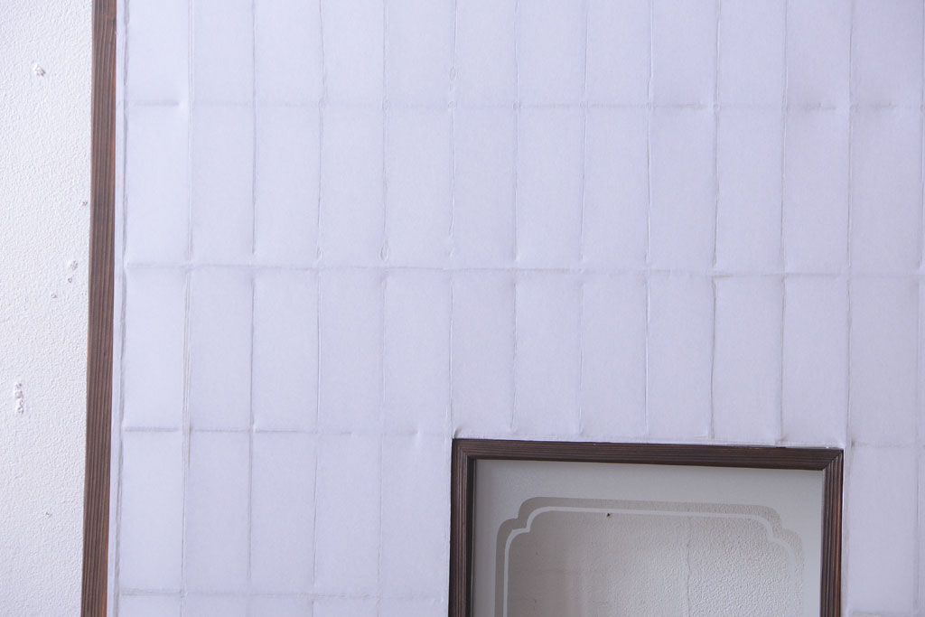 古民具・骨董　古い木のアンティーク縦額障子戸(3)