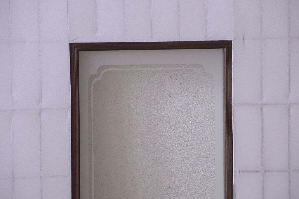 古民具・骨董　古い木のアンティーク縦額障子戸(3)