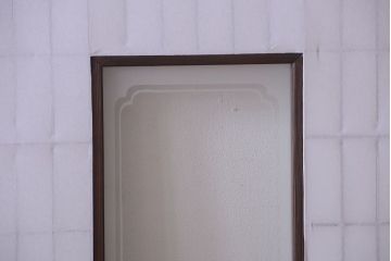 古民具・骨董　古い木のアンティーク縦額障子戸(3)