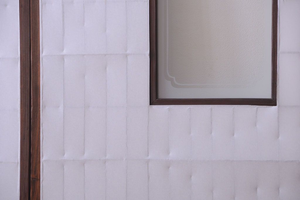 古民具・骨董　古い木のアンティーク縦額障子戸(3)