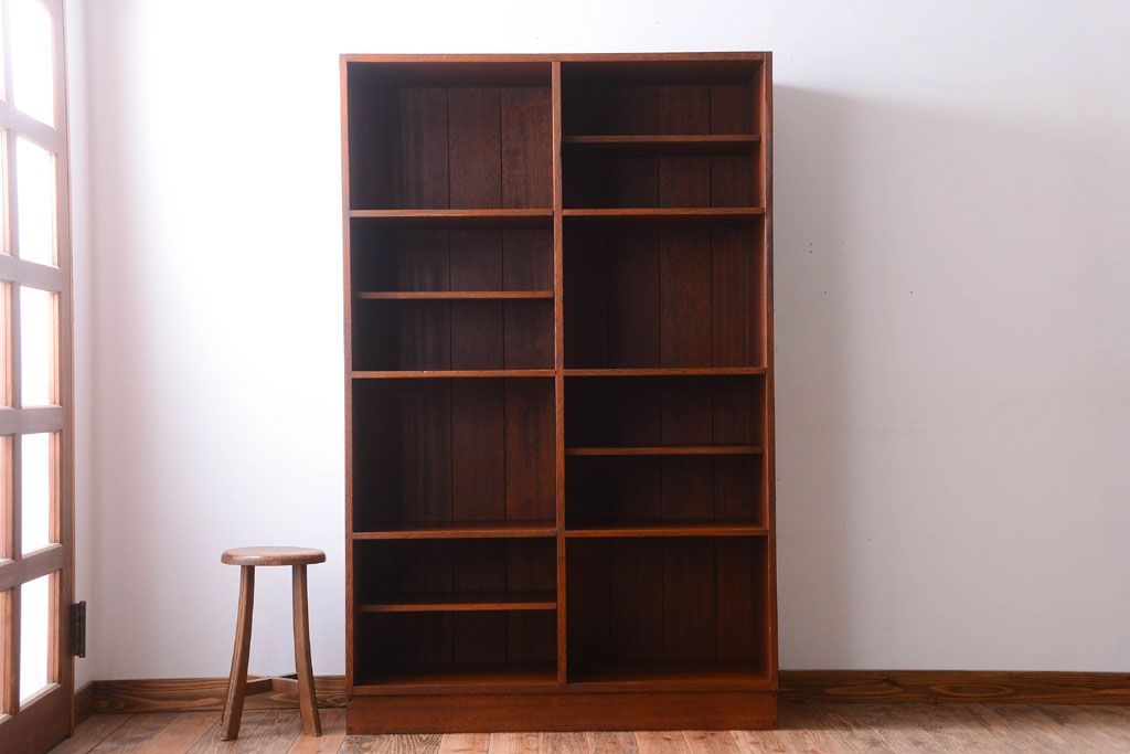 アンティーク家具　和製アンティーク　縦型!古い木の重厚な特大マス目棚(収納棚、飾り棚)