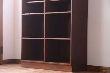 アンティーク家具　和製アンティーク　縦型!古い木の重厚な特大マス目棚(収納棚、飾り棚)