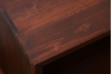 アンティーク家具　和製アンティーク　鉄脚付き!古い木の3杯引き出しローボード