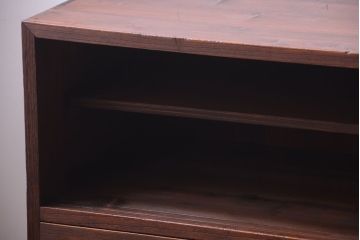 アンティーク家具　和製アンティーク　鉄脚付き!古い木の3杯引き出しローボード