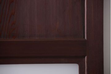 和製アンティーク　上質な古いすりガラス帯の引き戸2枚セット(ガラス帯戸)