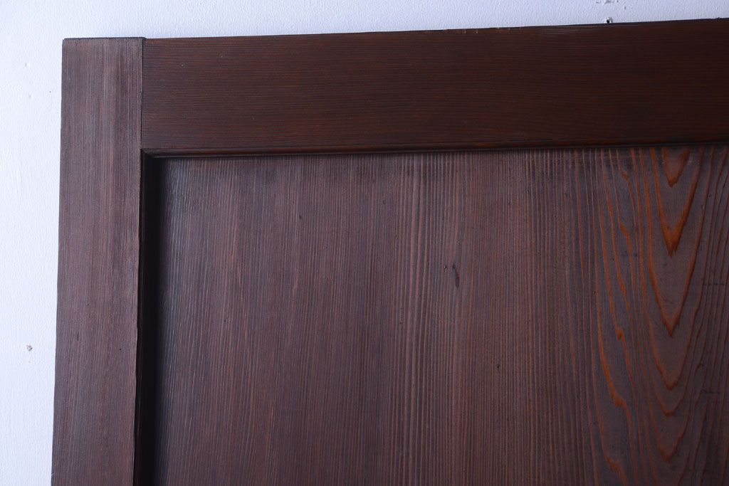 和製アンティーク　上質な古いすりガラス帯の引き戸2枚セット(ガラス帯戸)