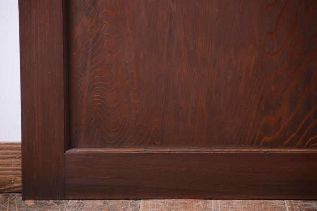 和製アンティーク　上質な古いすりガラス帯の引き戸2枚セット(ガラス帯戸)