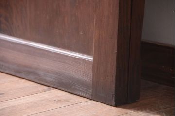 和製アンティーク　上質な古いすりガラス帯の引き戸2枚セット(ガラス帯戸)