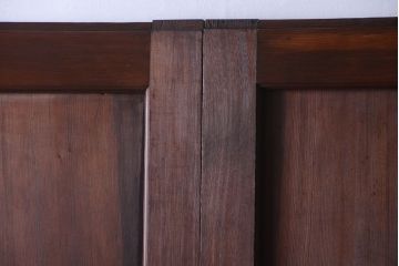 和製アンティーク　上質な古いすりガラス帯の引き戸2枚セット(ガラス帯戸)