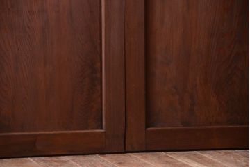 和製アンティーク　上質な古いすりガラス帯の引き戸2枚セット(ガラス帯戸)