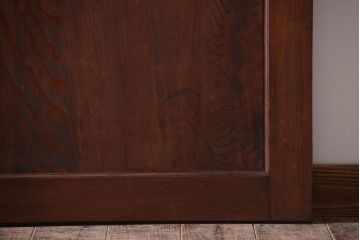 和製アンティーク　上質な古いすりガラス帯の引き戸2枚セット(ガラス帯戸)