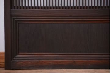 古民具・骨董　裏障子付き!モールガラス帯のアンティーク格子戸4枚セット