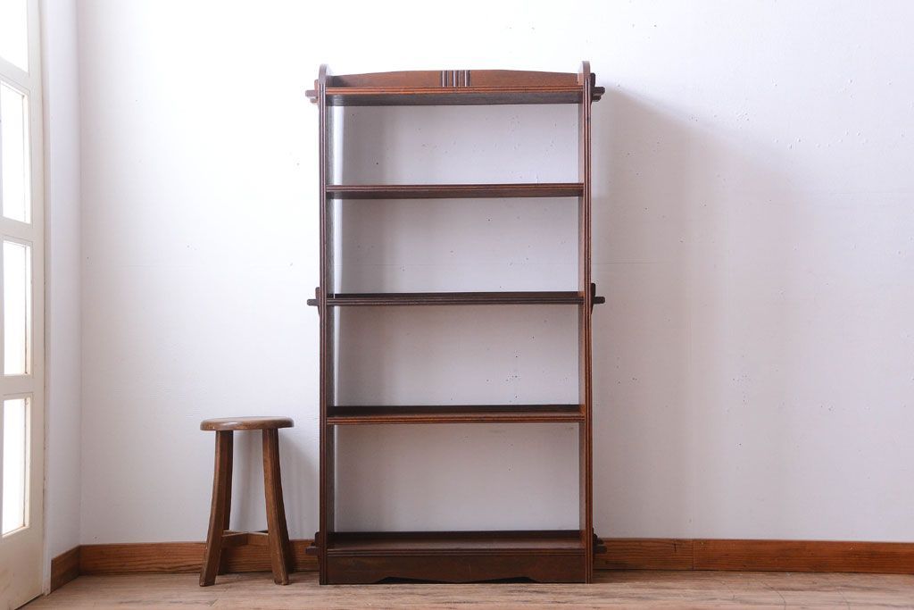 アンティーク家具　和製アンティーク　古い木の楔(くさび)式本棚(ブックシェルフ)