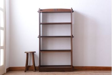 アンティーク家具　和製アンティーク　古い木の楔(くさび)式本棚(ブックシェルフ)