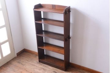 アンティーク家具　和製アンティーク　古い木の楔(くさび)式本棚(ブックシェルフ)