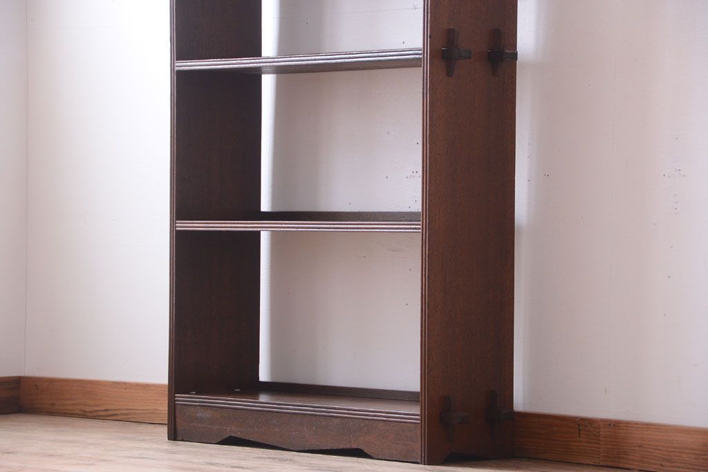 アンティーク家具　和製アンティーク　古い木の楔(くさび)式本棚(ブックシェルフ)