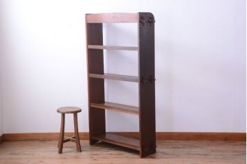 アンティーク家具　和製アンティーク　古い木の楔(くさび)式本棚(ブックシェルフ)