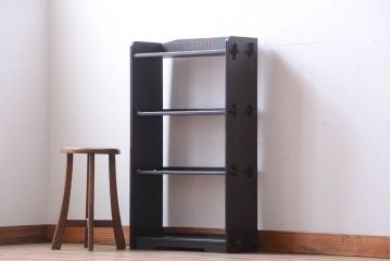 アンティーク家具　和製アンティーク　上質な古い木の楔(くさび)式本棚(ブックシェルフ)