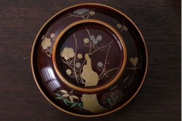 アンティーク雑貨　アンティーク　大正〜昭和初期!古い蒔絵の木製椀10客