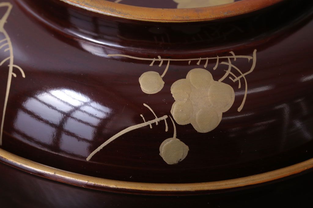 アンティーク雑貨　アンティーク　大正〜昭和初期!古い蒔絵の木製椀10客