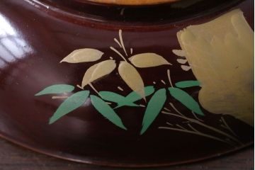 アンティーク雑貨　アンティーク　大正〜昭和初期!古い蒔絵の木製椀10客