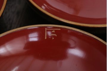 アンティーク雑貨　アンティーク　大正〜昭和初期!古い蒔絵の木製椀10客