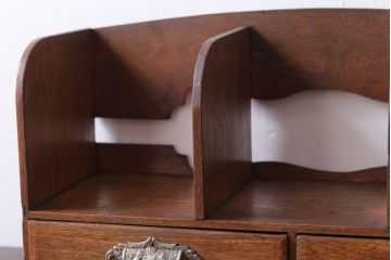 アンティーク雑貨　和製アンティーク　古い木のレトロな引き出し付き本立て