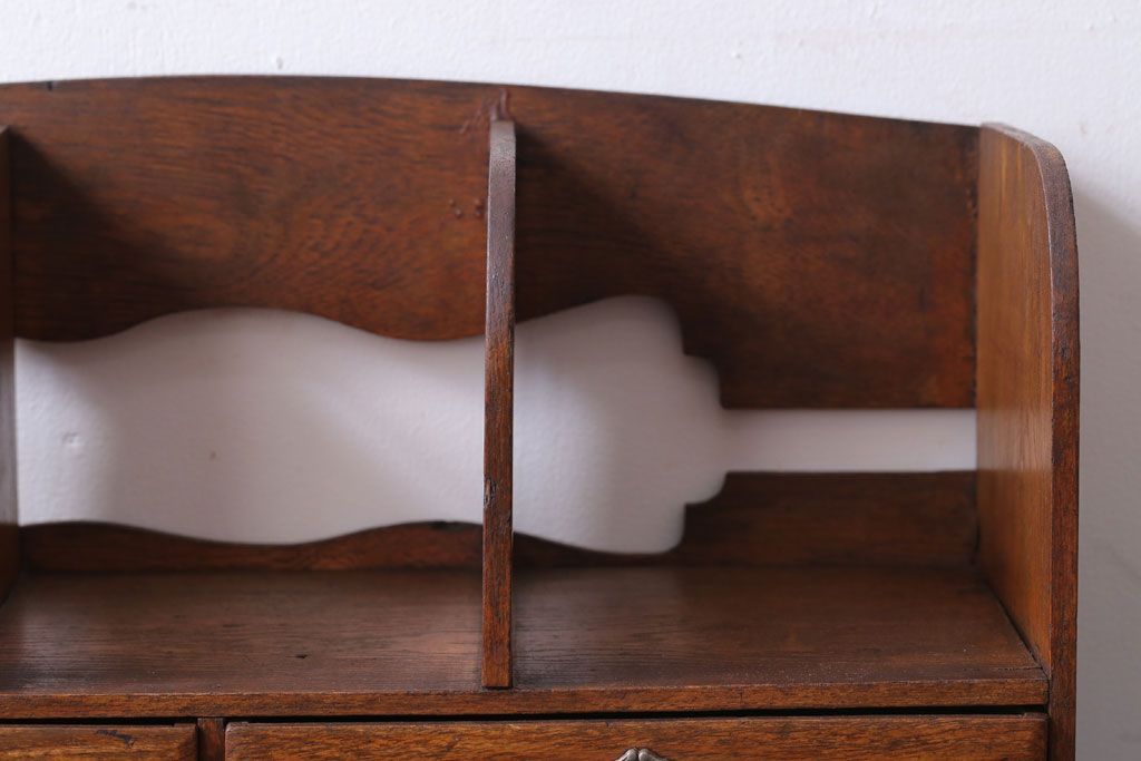 アンティーク雑貨　和製アンティーク　古い木のレトロな引き出し付き本立て