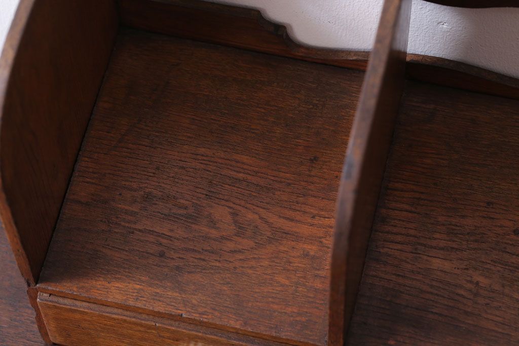 アンティーク雑貨　和製アンティーク　古い木のレトロな引き出し付き本立て