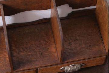 アンティーク雑貨　和製アンティーク　古い木のレトロな引き出し付き本立て