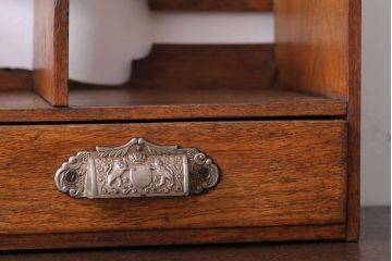 アンティーク雑貨　和製アンティーク　古い木のレトロな引き出し付き本立て