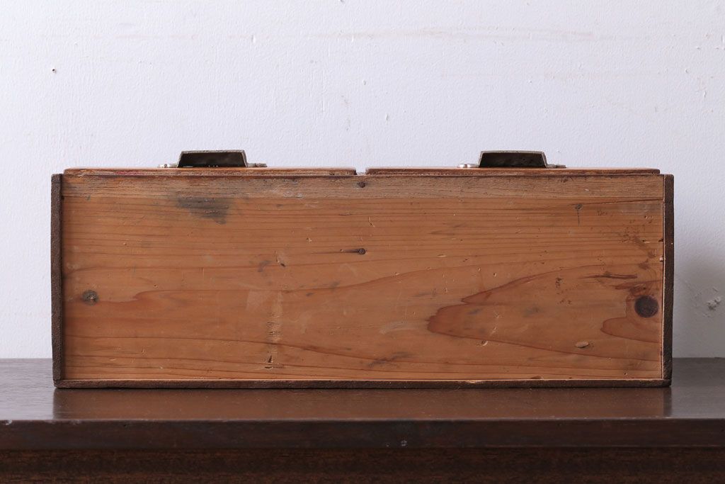 アンティーク雑貨　和製アンティーク　古い木のレトロな引き出し付き本立て