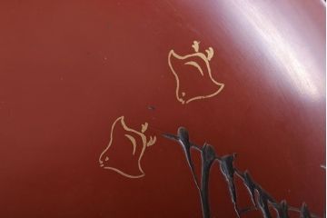 アンティーク雑貨　アンティーク　大正〜昭和初期!千鳥の図　木製蒔絵皿6枚(漆器)