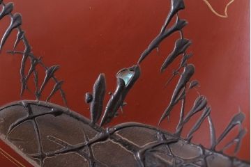アンティーク雑貨　アンティーク　大正〜昭和初期!千鳥の図　木製蒔絵皿6枚(漆器)