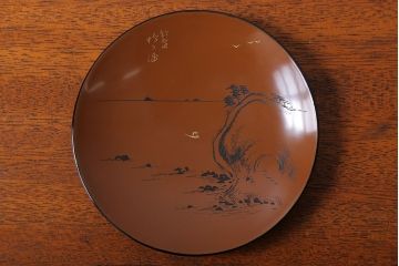 アンティーク　大正〜昭和初期!沈金蒔絵木製皿11枚(漆器)