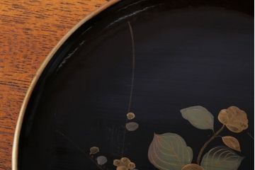 アンティーク雑貨　アンティーク　古い蒔絵の木製皿　8枚セット(漆器)
