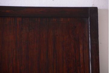 古民具・骨董　明治〜大正期　裏結霜ガラス入り!古い格子帯戸2枚セット(ガラス帯戸)