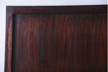 古民具・骨董　明治〜大正期　裏結霜ガラス入り!古い格子帯戸2枚セット(ガラス帯戸)