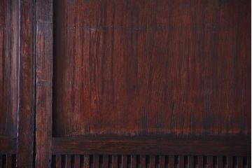 古民具・骨董　明治〜大正期　裏結霜ガラス入り!古い格子帯戸2枚セット(ガラス帯戸)