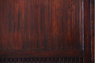 古民具・骨董　明治〜大正期　裏結霜ガラス入り!古い格子帯戸2枚セット(ガラス帯戸)