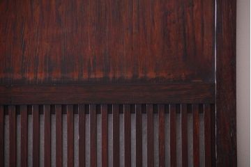 古民具・骨董　明治〜大正期　裏結霜ガラス入り!古い格子帯戸2枚セット(ガラス帯戸)